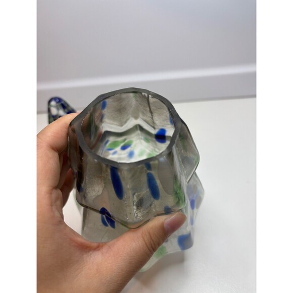 Hand Blown Art Glass Multicolor Christmas Tree Figure Decor candle holder - Picture 4 of 9